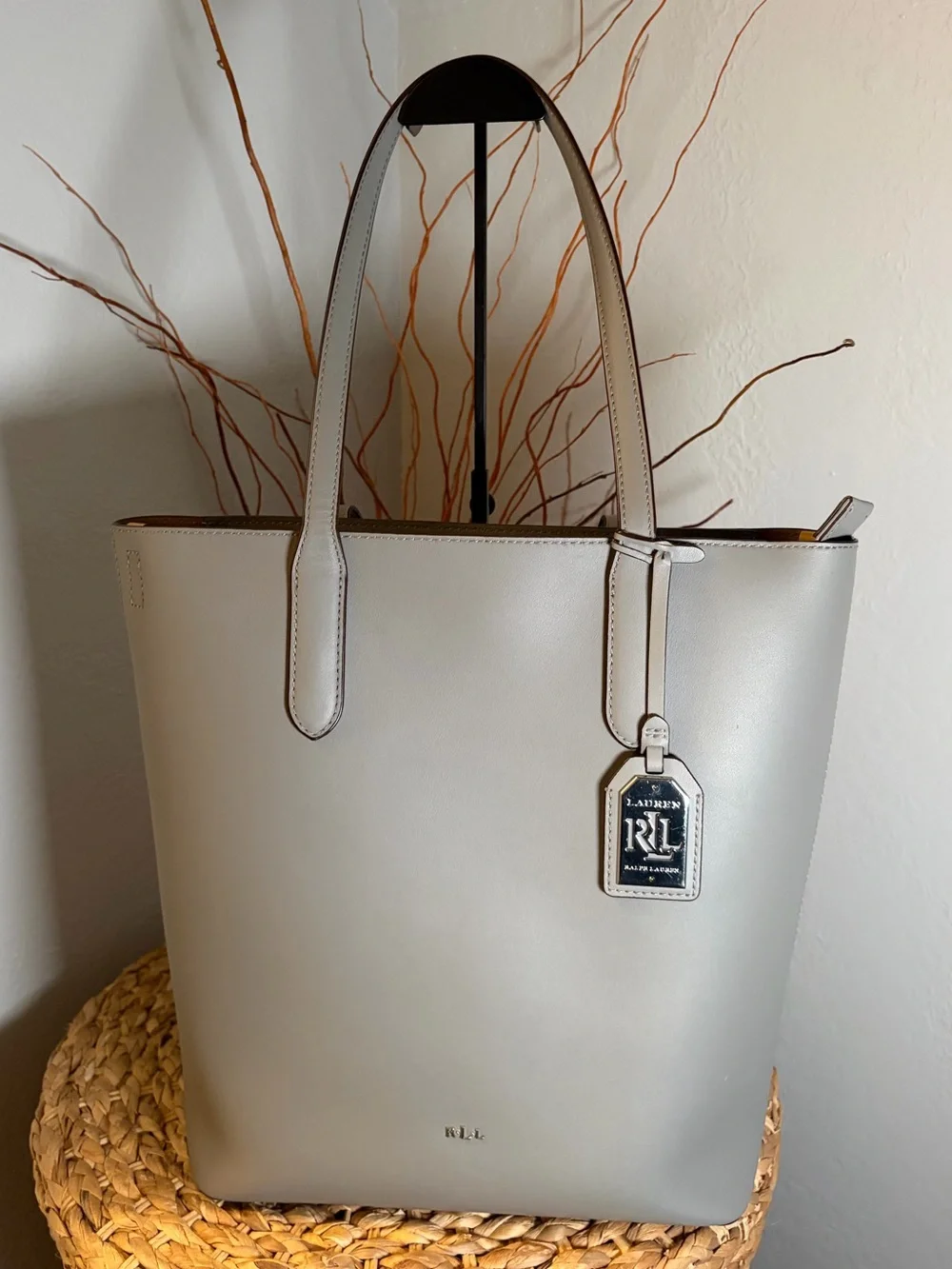 RALPH LAUREN LEATHER SHOULDER HANDBAG TOTE w/ TAG - Picture 1 of 8